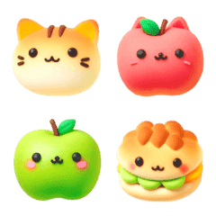 [LINE絵文字] ねこ アップルパイ 絵文字5の画像