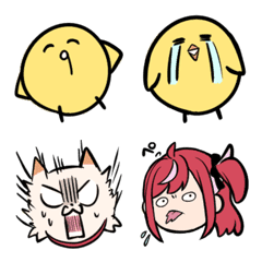 [LINE絵文字] ひよこと犬と時々少女の画像