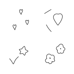 [LINE絵文字] 【小さい】さりげないモノトーン♡の画像
