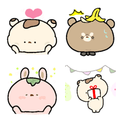 [LINE絵文字] 毎日使えるもちっこぐま絵文字2の画像