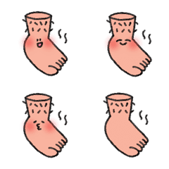 [LINE絵文字] つま先 爪先 つまさき 顔を赤らめる 絵文字の画像