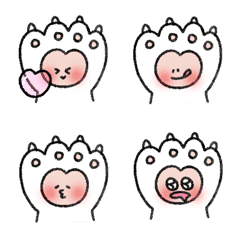[LINE絵文字] ねこ にくきゅう 顔を赤らめる 絵文字の画像