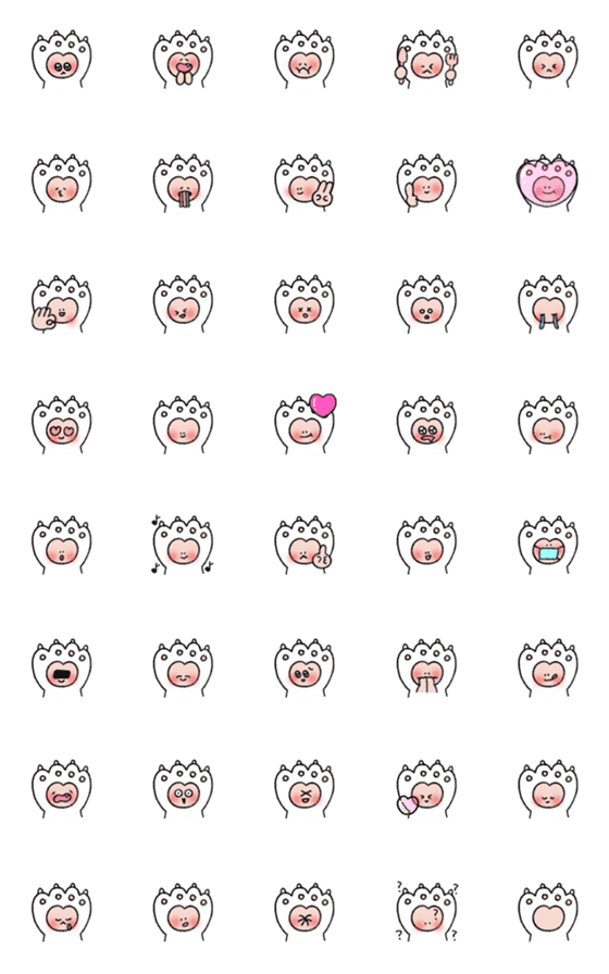 [LINE絵文字]ねこ にくきゅう 顔を赤らめる 絵文字の画像一覧