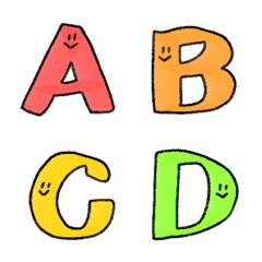 [LINE絵文字] 動く 明るい ローマ字 絵文字の画像