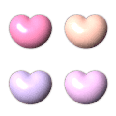 [LINE絵文字] まるっこいハート 2の画像