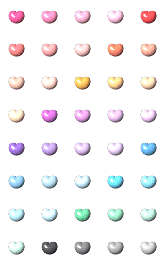 [LINE絵文字]まるっこいハート 2の画像一覧