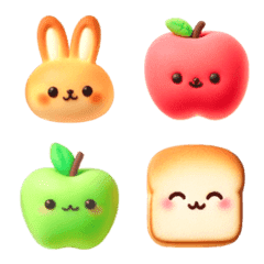 [LINE絵文字] うさぎ アップルパイ 絵文字5の画像