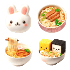 [LINE絵文字] うさぎ ラーメン 絵文字5の画像