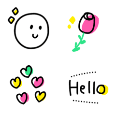 [LINE絵文字] シンプルでカワイイ基本の絵文字の画像