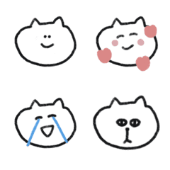 [LINE絵文字] ゆるいねこの顔の画像
