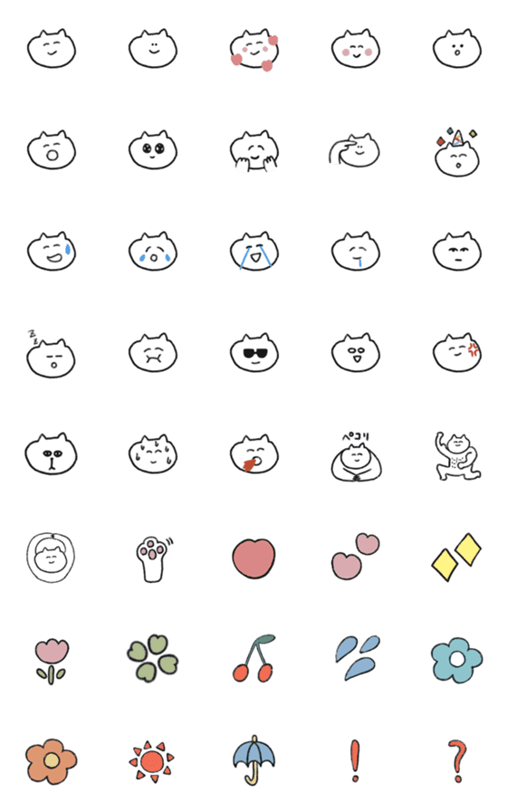 [LINE絵文字]ゆるいねこの顔の画像一覧