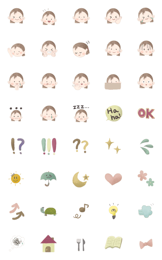 [LINE絵文字]kizahashi Ella's Emoji Englishの画像一覧