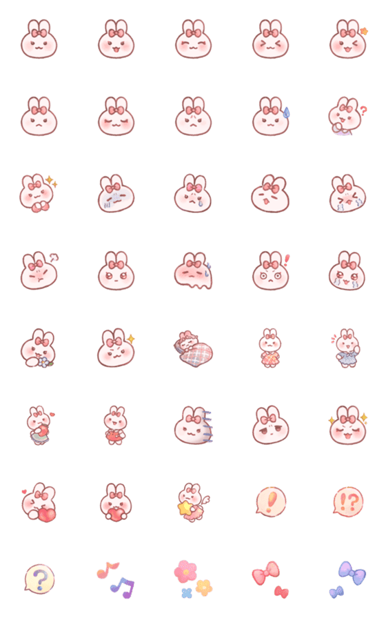 [LINE絵文字]リボンうさちゃん絵文字の画像一覧