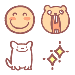 [LINE絵文字] まんが的表現／コミカルな顔と動物と謎生物の画像