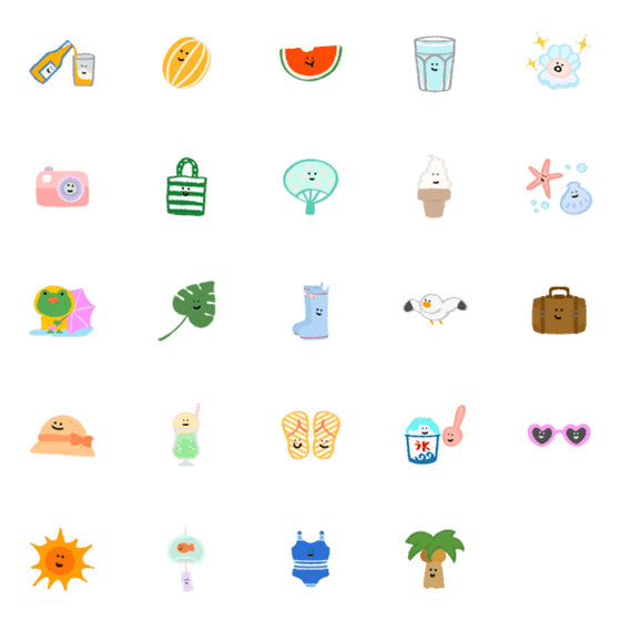 [LINE絵文字]Summer Stickerの画像一覧