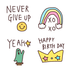 [LINE絵文字] ＊＊ポジティブhappyセット＊＊の画像