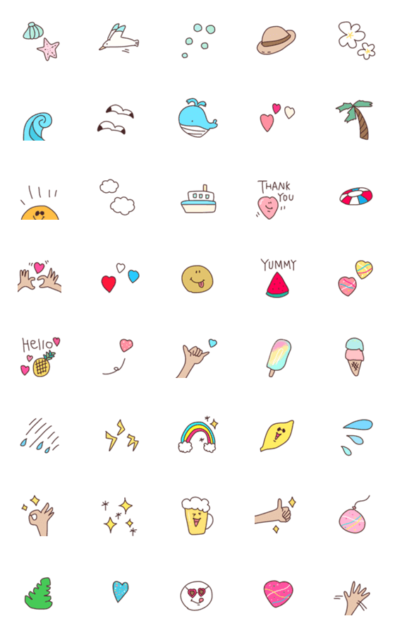 [LINE絵文字]◉先取りsummer◉の画像一覧