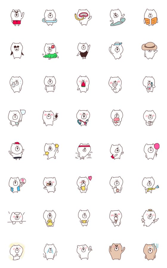 [LINE絵文字]【くま太の夏のイベント】の画像一覧