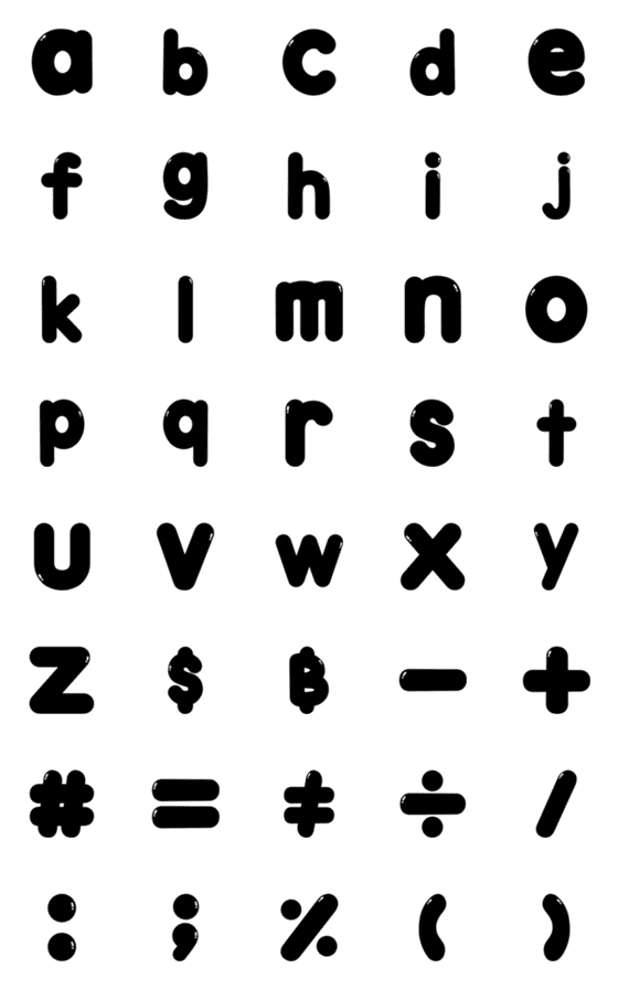 [LINE絵文字]Black lowercase English letterの画像一覧
