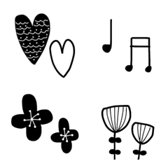 [LINE絵文字] 北欧風モノトーン絵文字2の画像