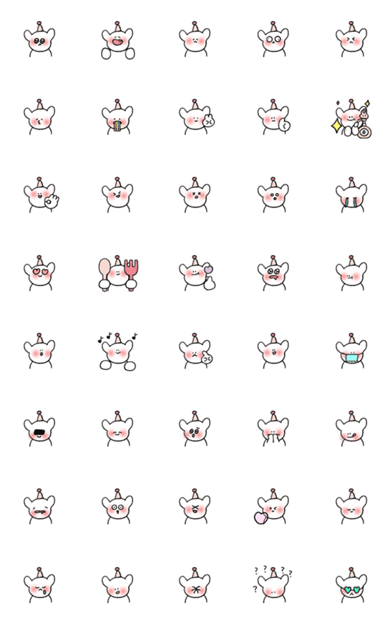 [LINE絵文字]白 犬Gigi happy  顔を赤らめる 絵文字の画像一覧