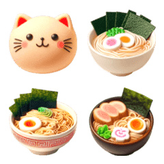 [LINE絵文字] ねこ ラーメン 絵文字5の画像