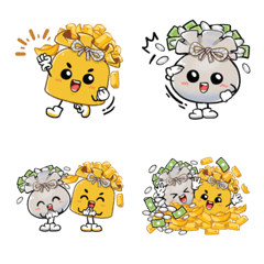 [LINE絵文字] Gold and Money Bagsの画像