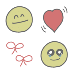 [LINE絵文字] 淡色シンプル絵文字ちゃんの画像
