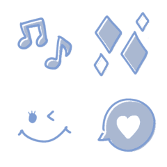 [LINE絵文字] 爽やかブルーの可愛い絵文字の画像
