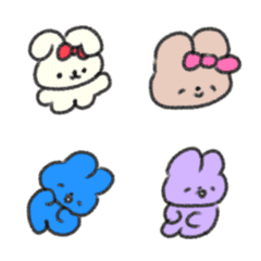 [LINE絵文字] たのしそうな絵文字（うさぎ）の画像