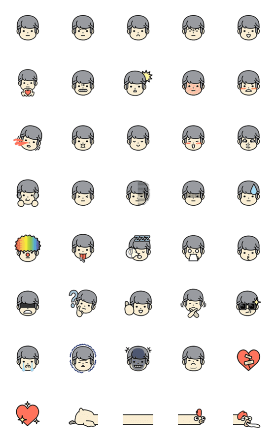 [LINE絵文字]Man with a Kitty Girlfriendの画像一覧