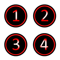 [LINE絵文字] 黒赤の丸数字（1～40）の画像