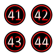 [LINE絵文字] 黒赤の丸数字(41-80)の画像