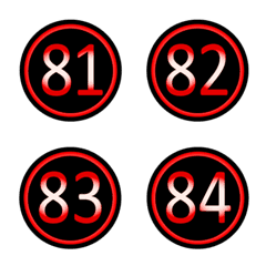 [LINE絵文字] 黒赤の丸数字(81-120)の画像
