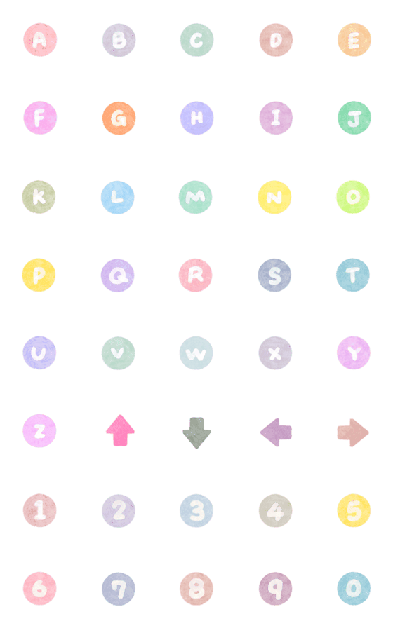 [LINE絵文字]半透明  水彩  ローマ字 絵文字の画像一覧
