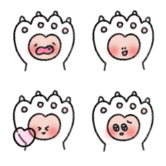 動く ねこ にくきゅう 顔を赤らめる 絵文字の絵文字メイン画像