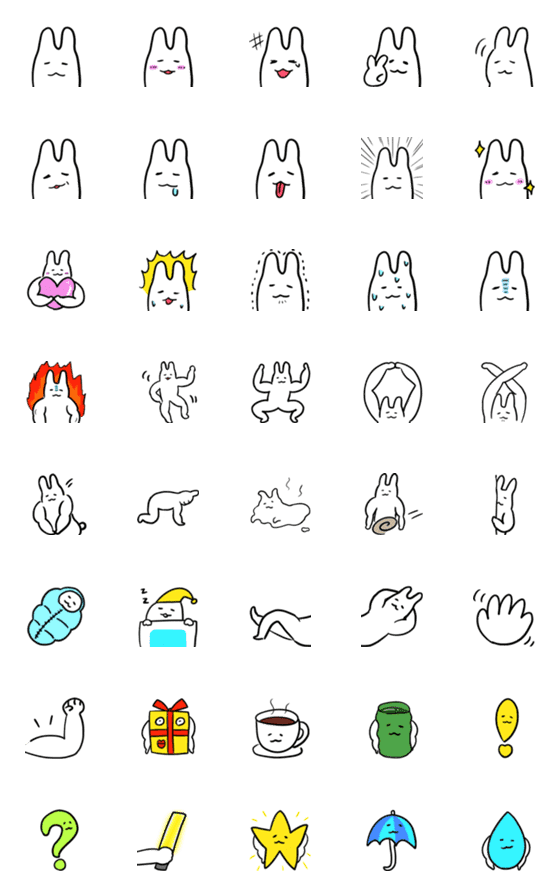 [LINE絵文字]筋肉うさぎの絵文字の画像一覧