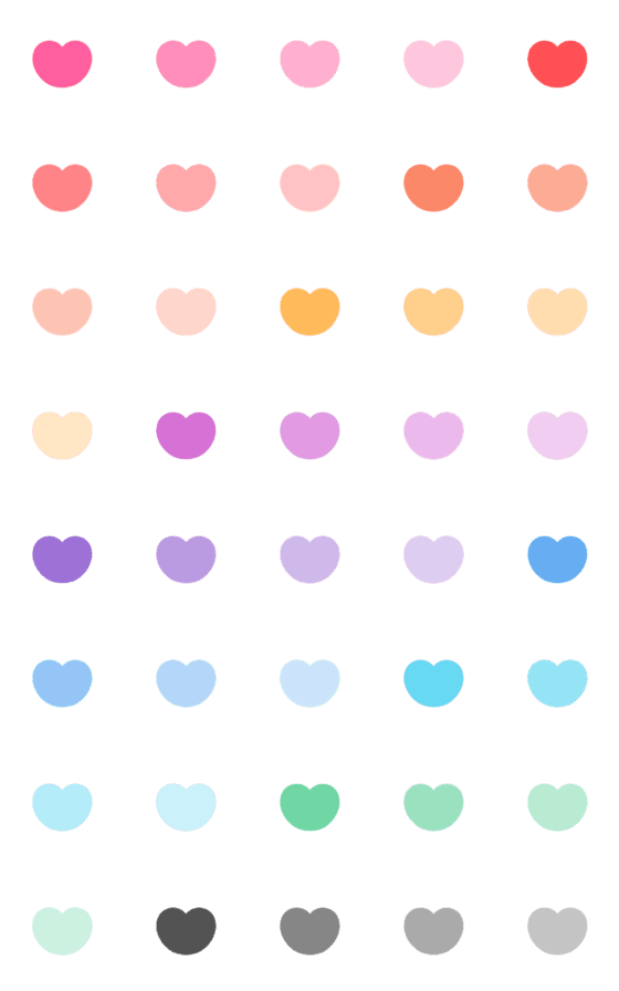 [LINE絵文字]まるっこいハート 3の画像一覧