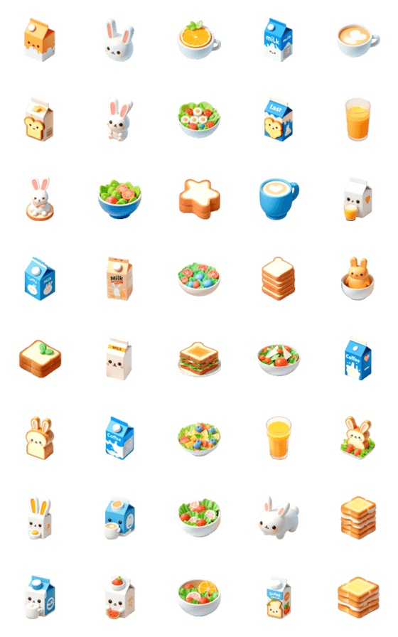 [LINE絵文字]うさぎ 牛乳パック 絵文字3の画像一覧