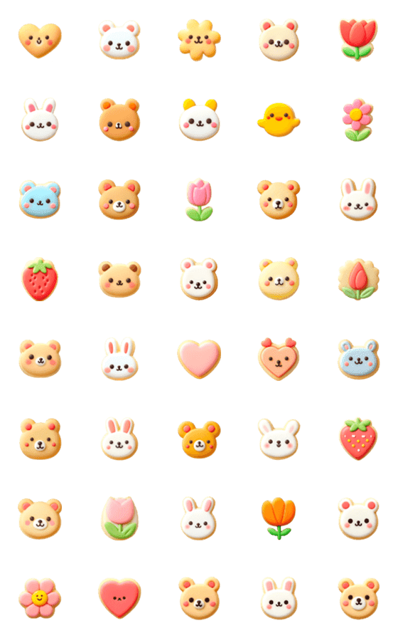 [LINE絵文字]パステル クッキー 絵文字8の画像一覧