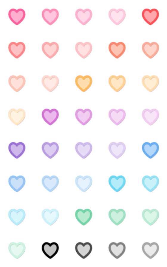 [LINE絵文字]光る♡シンプルハート16の画像一覧
