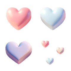 [LINE絵文字] 3D  ハートの画像
