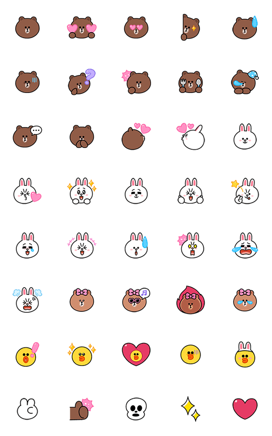 [LINE絵文字]ぷにかわLINEキャラクターズ 絵文字の画像一覧